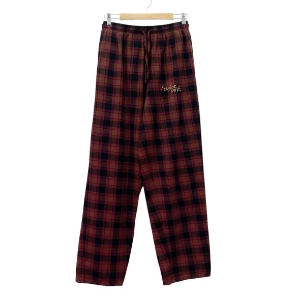 Taylor Swift Evermore Album Plaid Pajama Set I Almost Jumped In Flannel Sz Large - Picture 8 of 16